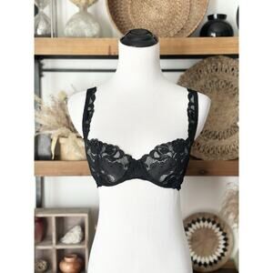 Parisa By Amir Size 34C Black Lace Lingerie Bra